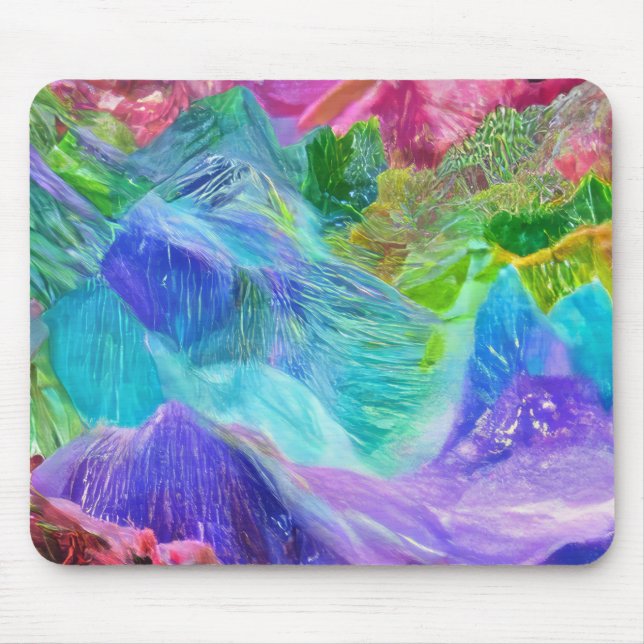 Vibrant Crystal Mountain Abstrakt Musmatta (Framsidan)