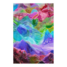 Vibrant Crystal Mountain Abstrakt