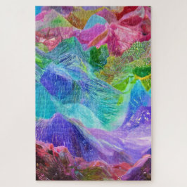 Vibrant Crystal Mountain Abstrakt Pussel