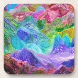 Vibrant Crystal Mountain Abstrakt Underlägg