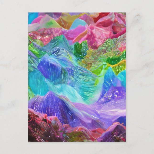 Vibrant Crystal Mountain Abstrakt Vykort (Framsida)