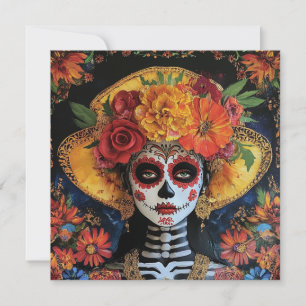 Vibrant Cultural Firande Dia de los Muertos Inbjudningar