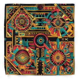 Vibrant Cyan "Aztec Dream" mönstrade Large Bandann Bandana