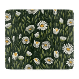 Vibrant Daisy Pattern with Lush Green Accents