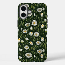 Vibrant Daisy Pattern with Lush Green Accents