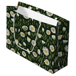 Vibrant Daisy Pattern with Lush Green Accents