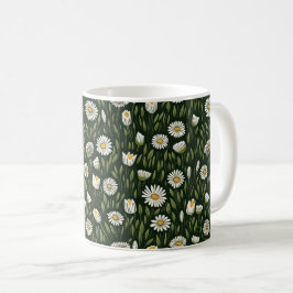 Vibrant Daisy Pattern with Lush Green Accents Kaffemugg