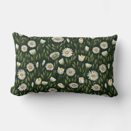 Vibrant Daisy Pattern with Lush Green Accents Lumbarkudde