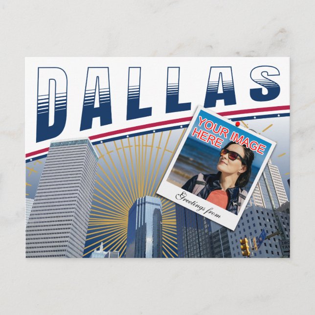 Vibrant Dallas Texas Photo Collage Vykort (Framsida)