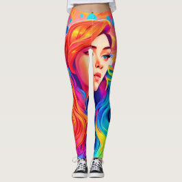 Vibrant Dam Digital Artwork Leggings
