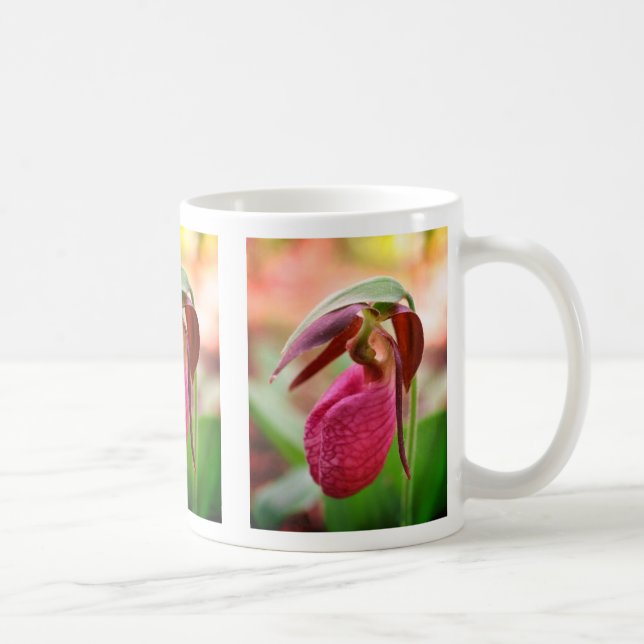 Vibrant Dam Slipper Orchid Flower Kaffemugg (Höger)
