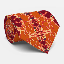 Vibrant Dancing Skeletons Tie Slips