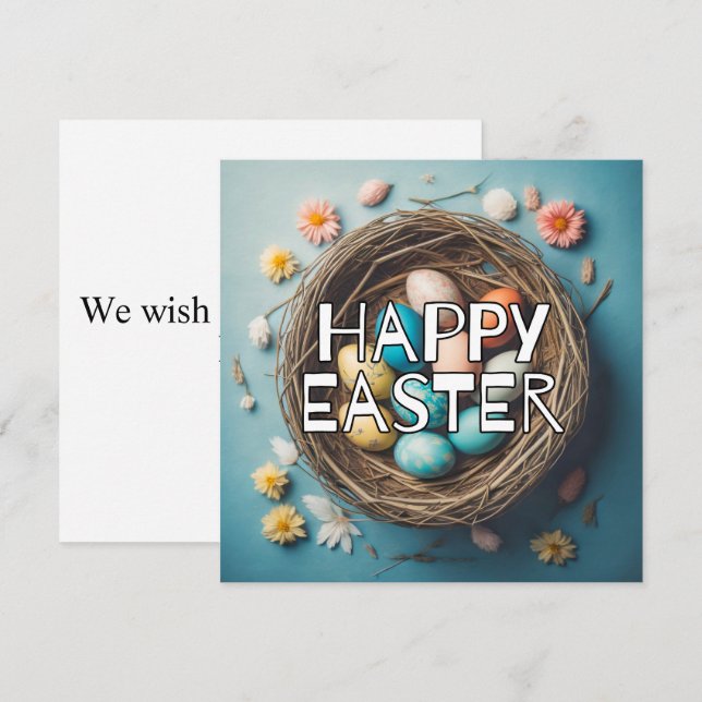 Vibrant dekorativt Påskägg kollage Kort (Fram/baksida)