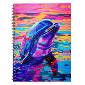 Vibrant delfin - Colorfull Ocean Dream Anteckningsbok