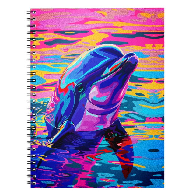 Vibrant delfin - Colorfull Ocean Dream Anteckningsbok (Framsidan)