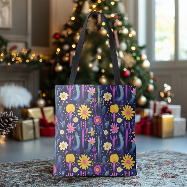 Vibrant Desert Bloom Hälsa Tote Bag Tygkasse (Skapare uppladdad)