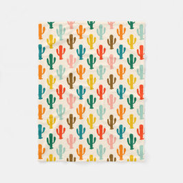 Vibrant Desert Botanical Throw Blanket Fleecefilt