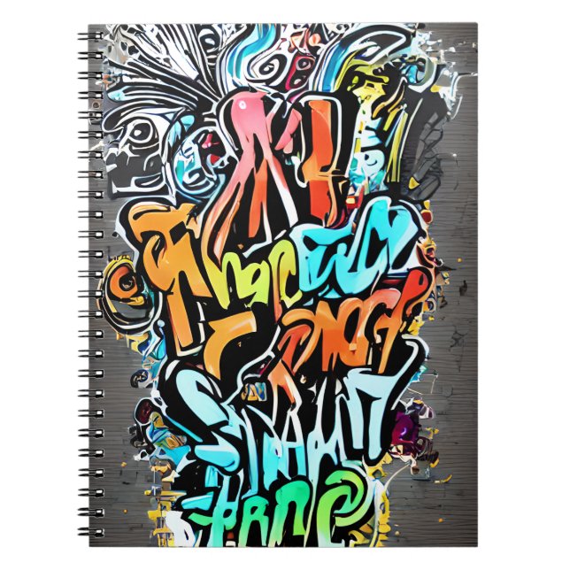 Vibrant design med gatugrafik anteckningsbok (Framsidan)