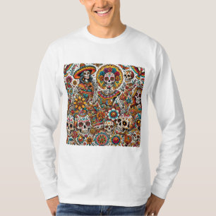 Vibrant Día de los Muertos Firande T Shirt