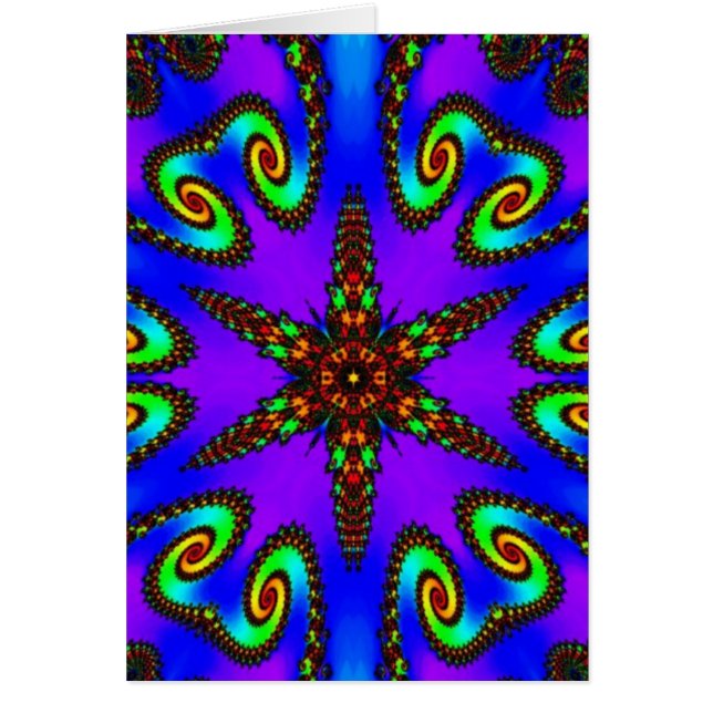 Vibrant digital-kaleidoskopart hälsningskort (Framsidan)
