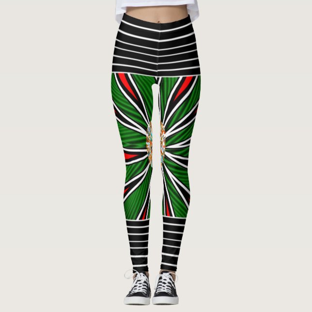 Vibrant Digital Print Leggings - Perfekt passande  (Framsida)