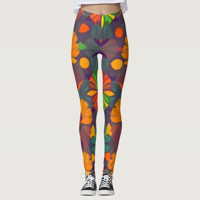 Vibrant digital tryckfärg - färgstark dekorfärg leggings (Framsida)