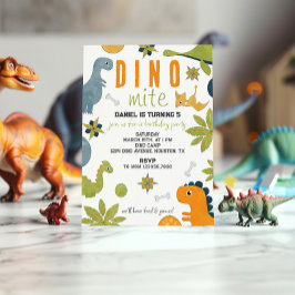 Vibrant Dino-Mite Birthday-inbjudan Inbjudningar