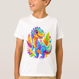 Vibrant Dinosaur Jungle Äventyr T Shirt