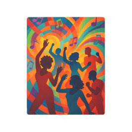 Vibrant Disco Metal Print | 70s Dancing Wall Art