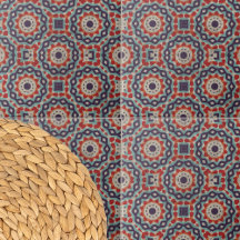 Vibrant Distress Ottoman Geometric Motifs