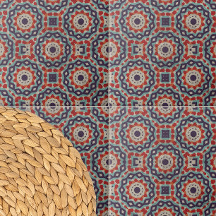Vibrant Distress Ottoman Geometric Motifs Kakelplatta