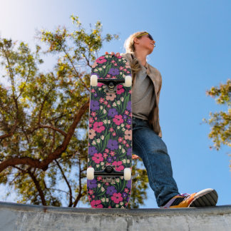 Vibrant Ditsy-Blommigt Skriv ut Mini Skateboard Bräda 18,5 Cm