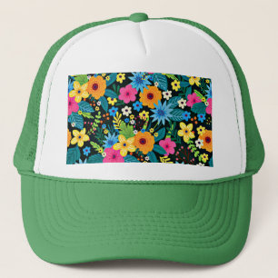 Vibrant Ditsy Flowers Blommönster-43785 Keps