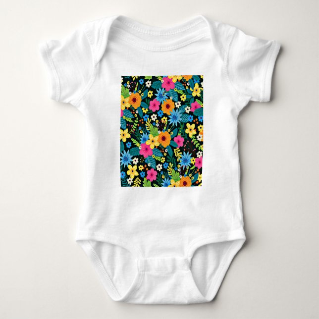 Vibrant Ditsy Flowers Blommönster-43785 T Shirt (Framsida)