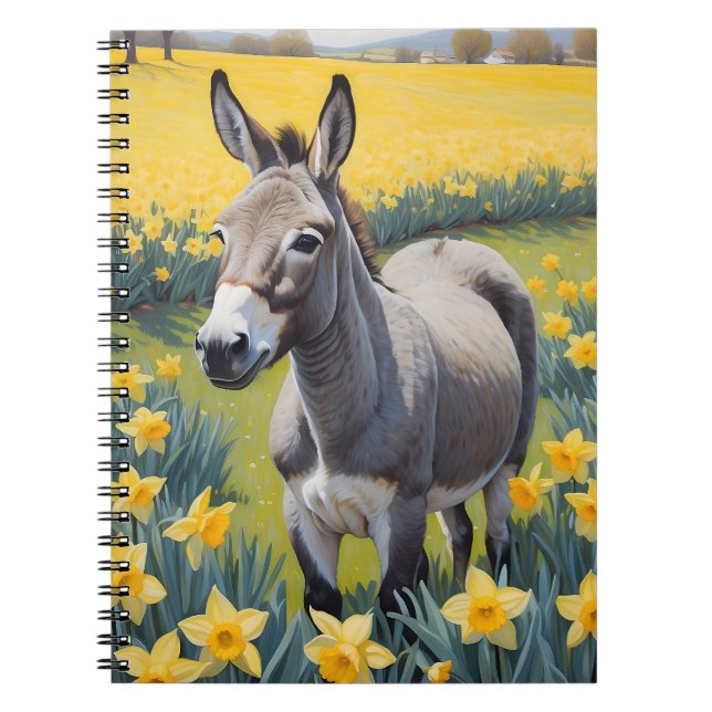 Vibrant Donkey och Gult Daffodils Anteckningsbok (Framsidan)