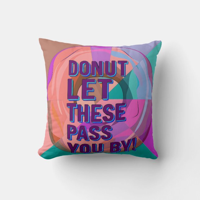 Vibrant Donut with Motivational Text Graphic Kudde (Framsida)