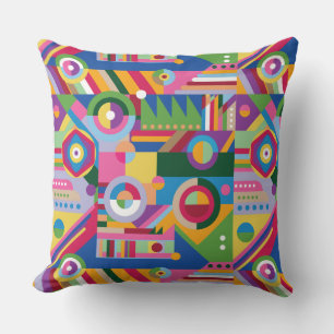 Vibrant dopamindecor, inspirerad geometrisk dyna kudde