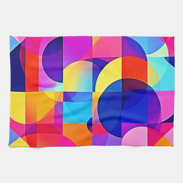 Vibrant Dot Energy Art Kökshandduk (Horisontell)