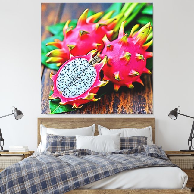 Vibrant Dragon Fruit Beauty Design Canvastryck (Insitu (sovrum))