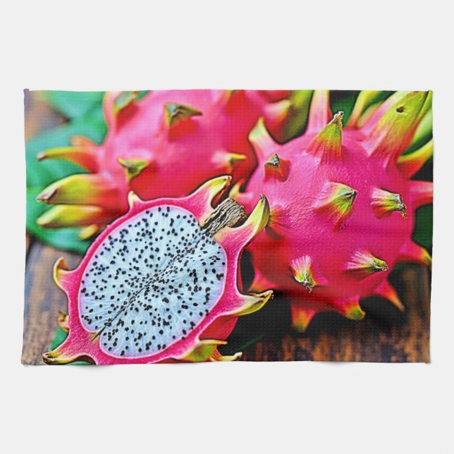Vibrant Dragon Fruit Beauty Design Kökshandduk (Horisontell)