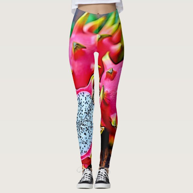 Vibrant Dragon Fruit Beauty Design Leggings (Framsida)