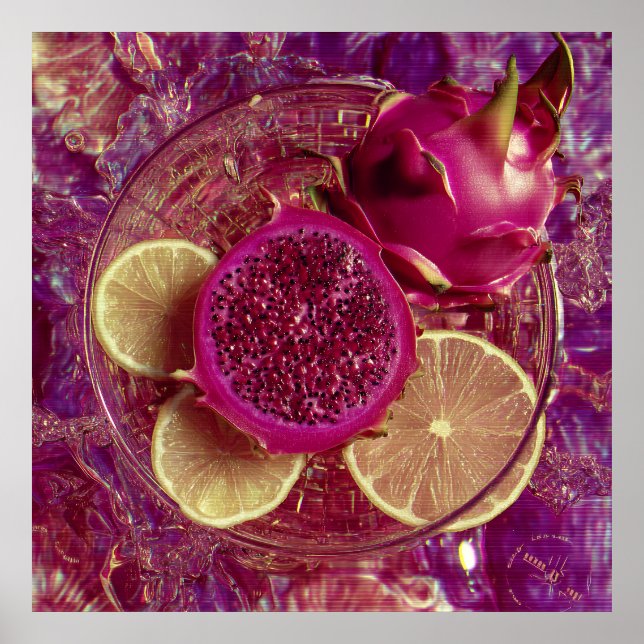Vibrant Dragon Fruit Lemon Bowl Poster (Framsidan)