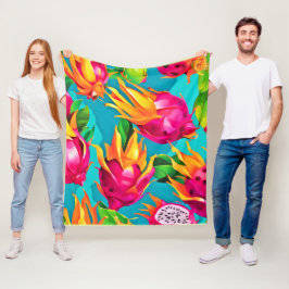 Vibrant Dragoon Fruit Mönster Fleecefilt