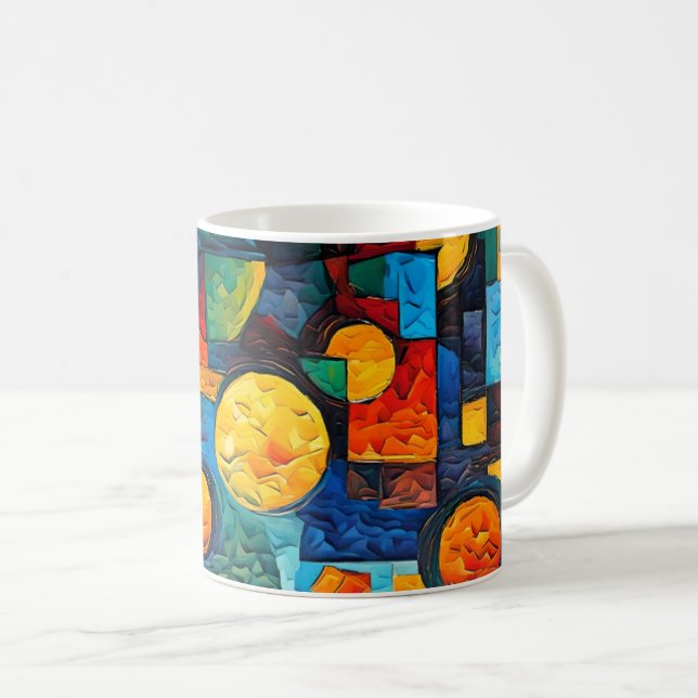 Vibrant Dreams Geometry – Bold Modern Abstract Art Kaffemugg (Framsida höger)