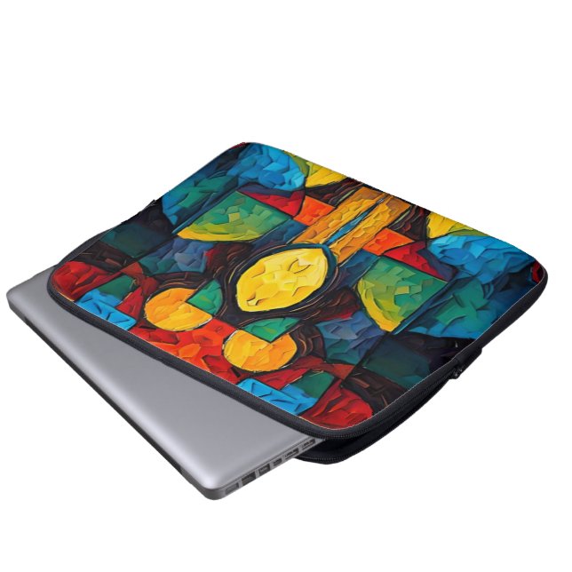 Vibrant Dreams Geometry – Bold Modern Abstract Art Laptop Fodral (Framre botten)