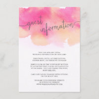 Vibrant Dreams Guest Information Card/Rosa Peach