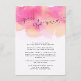 Vibrant Dreams Guest Information Card/Rosa Peach Tilläggskort