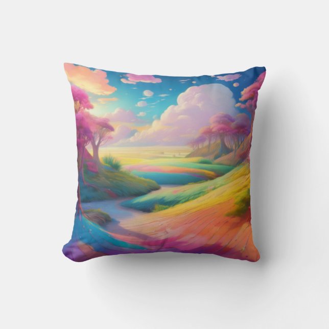 Vibrant Dreamy Ligcape i Pastel Färg Kudde (Framsida)