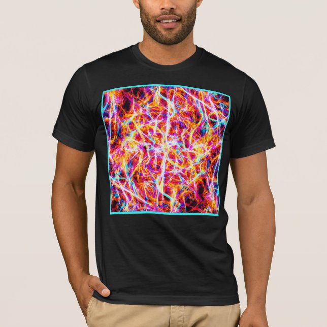 Vibrant Electric Abstrakt Mönster T Shirt (Framsida)