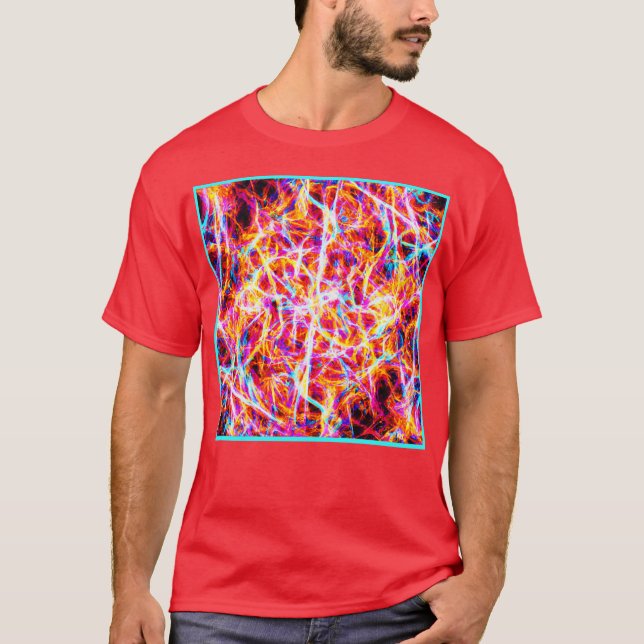 Vibrant Electric Abstrakt Mönster T Shirt (Framsida)